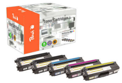 Peach TN-329 CMYK Toner – kompatibel XXL – 5er-Pack (CMYK) – 12'000/18'000 Seiten – für Brother
