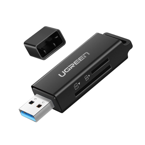Ugreen USB-Kartenleser USB-A – SD, microSD, SDHC, SDXC – USB 3.2 Gen 1 (5 Gbit/s) – Plug & Play – Schwarz