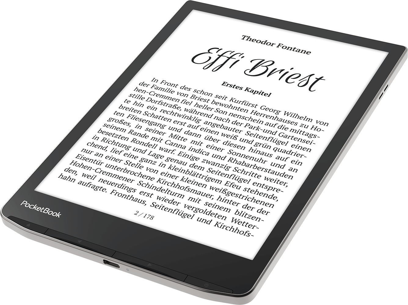 PocketBook InkPad 4 – 7,8" E-Ink Carta, 32 GB, IPX8, Silber
