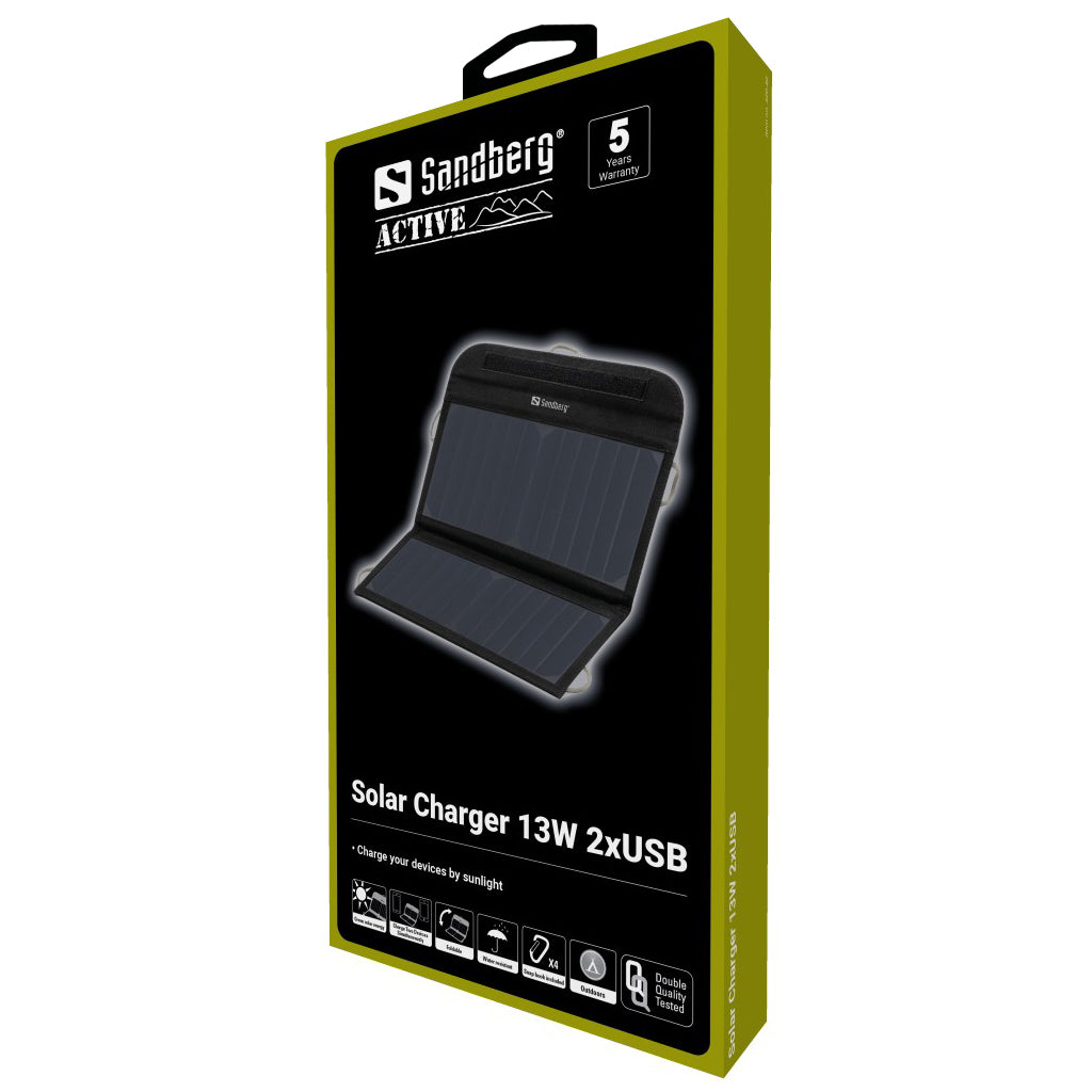 Sandberg Ladegerät – 13 W, 2× USB, Solar