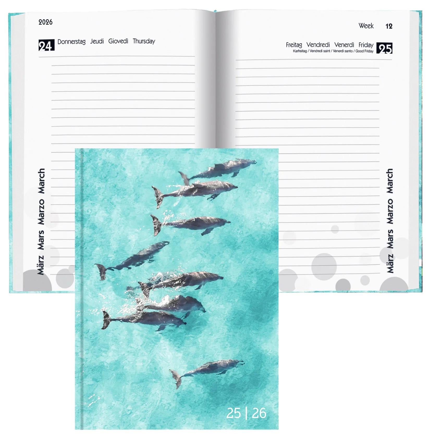 Biella mydiary Schüleragenda – 1 Tag pro Seite, gebunden, 12 × 16,5 cm, Aug–Jul, Animal, FSC