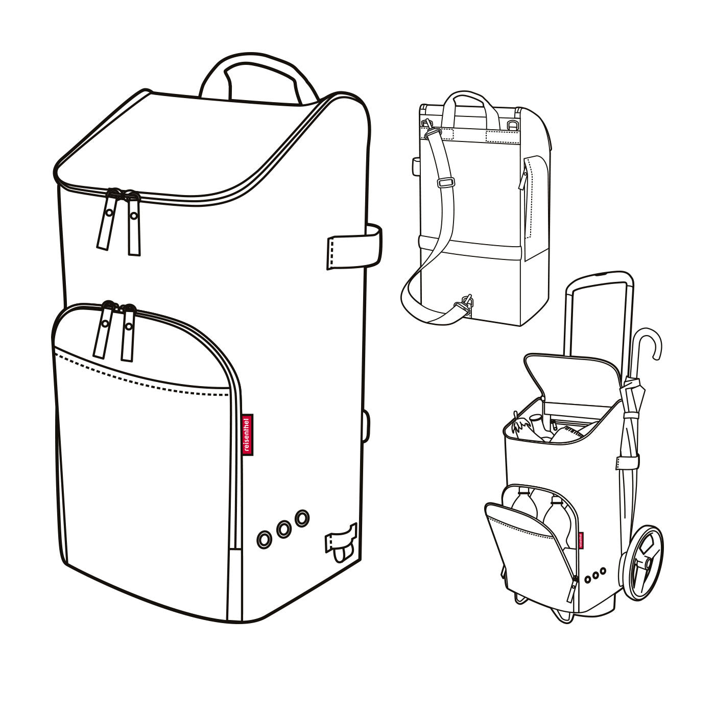 Reisenthel Stofftasche, Polyester, Motiv Punktmuster, 340×600×240 mm
