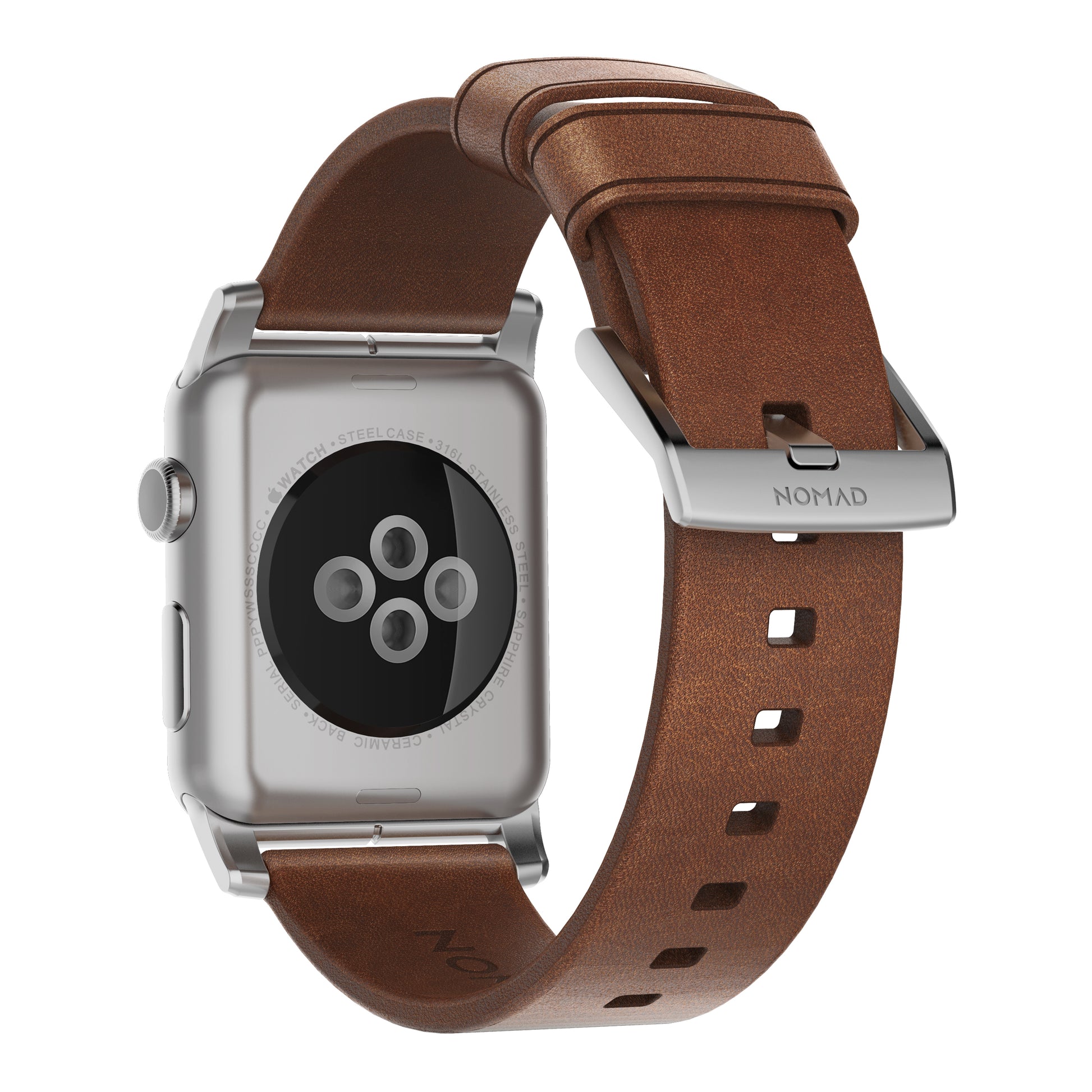 Nomad Modernes Armband – Leder, Braun, 42 mm, für Apple Watch