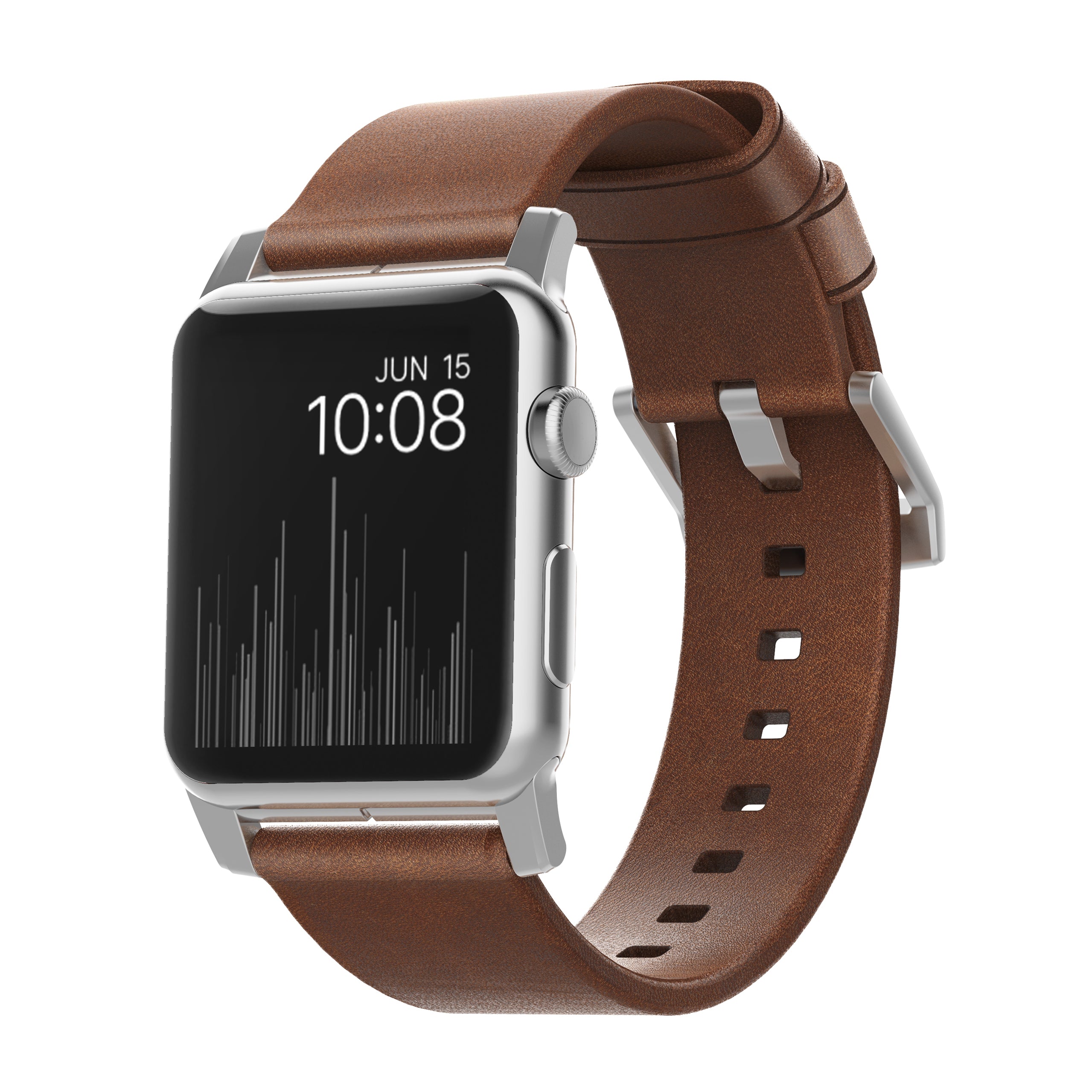 Nomad Modernes Armband – Leder, Braun, 42 mm, für Apple Watch