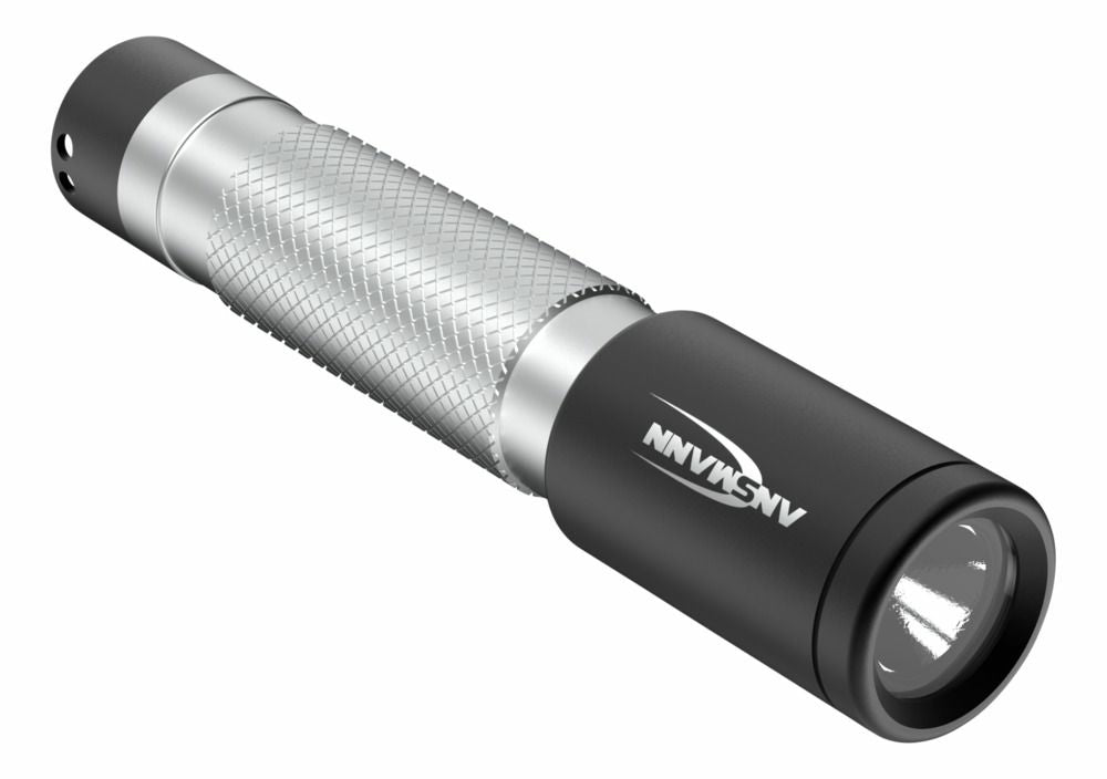 Ansmann Taschenlampe Daily Use 50B – 55 lm, 36 m, IPX4, Batteriebetrieb, 2 Stufen – Schwarz