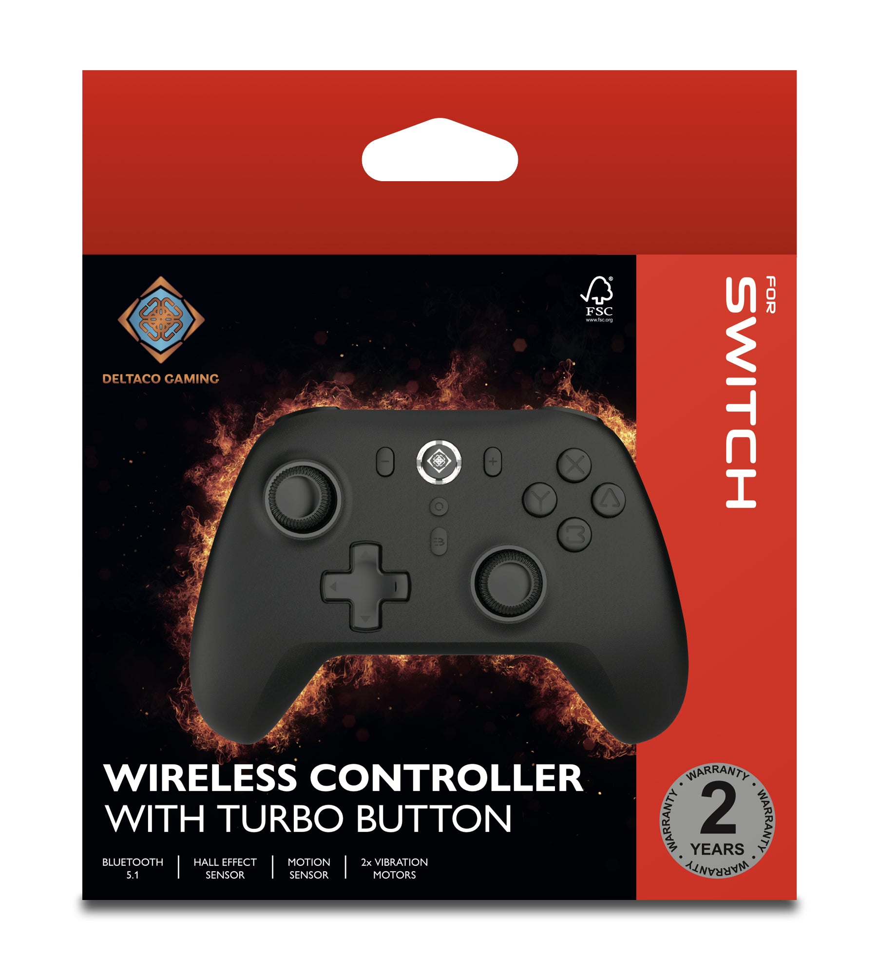 Deltaco Gaming GAM-179 – Gamepad – USB + Bluetooth, Halleffekt, 15–16 h – für Switch, Android & iOS