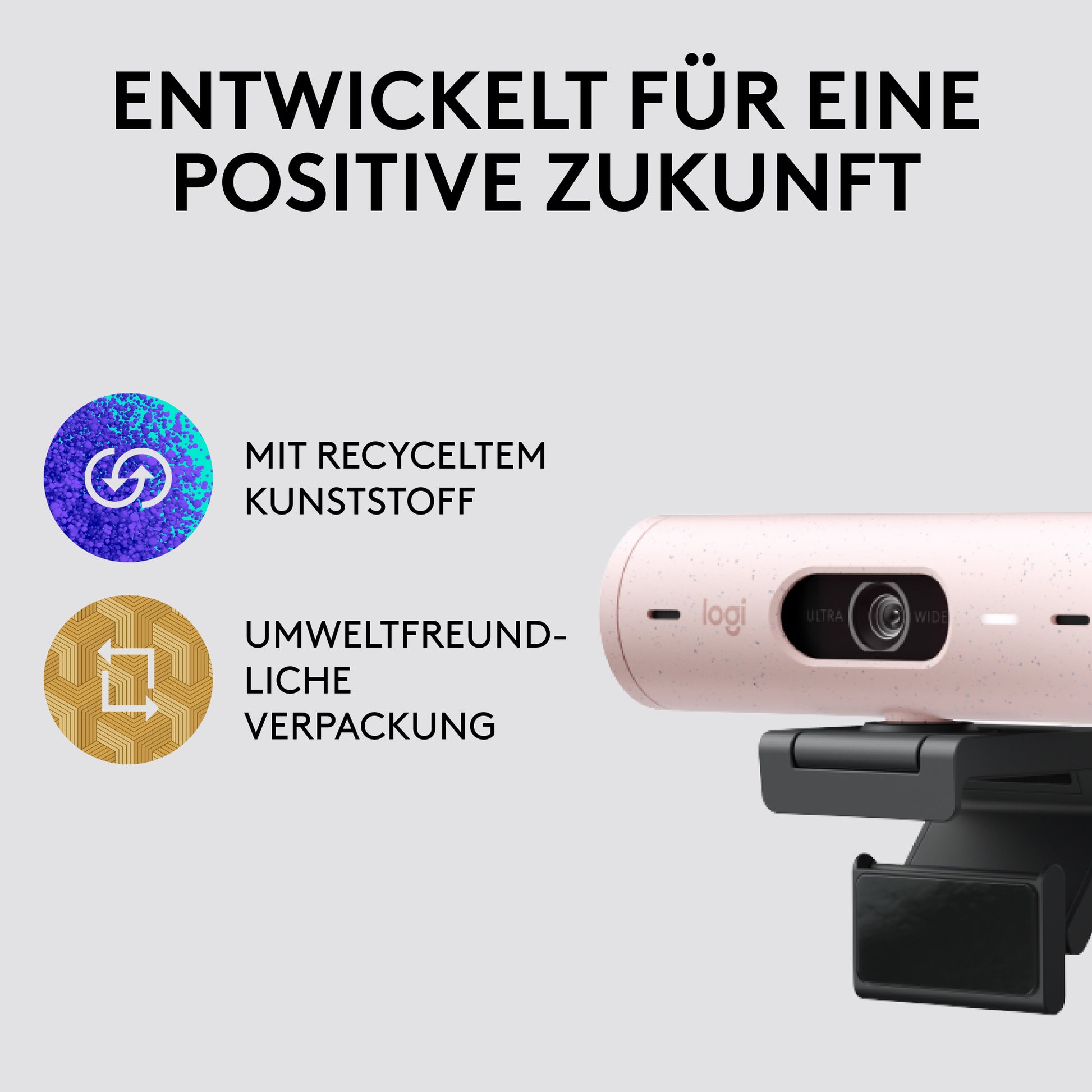 Logitech Brio 500 – Webcam – Rose