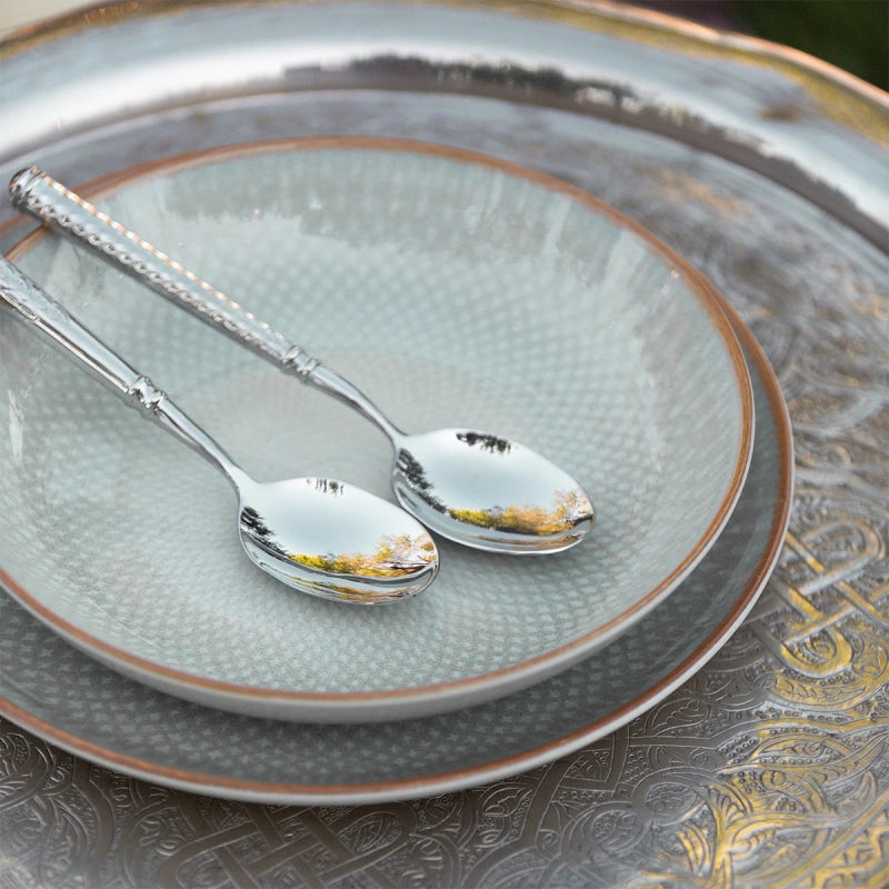 Lunasol Tellerset – 12-teiliges Set, Ø 25/23/21 cm, Steingut, Hellblau, spülmaschinenfest, mikrowellengeeignet