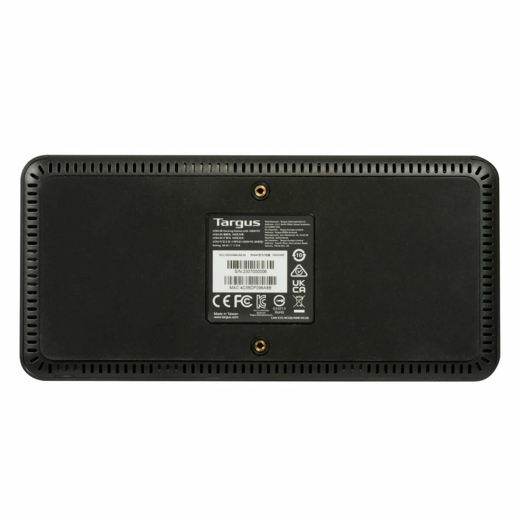Targus DOCK460EUZ Dockingstation – USB4, 2× DP, 1× HDMI, 4× USB-A, 2× USB-C, 100 W PD, 2,5GbE, für Windows/Mac