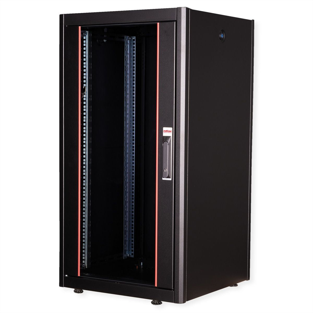 ROLINE Basic – 19" Netzwerkschrank 22U, IP20, abschliessbar, 600 × 600 × 1125 mm, schwarz, Stahl