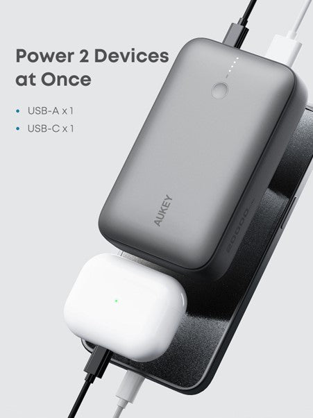AUKEY Powerbank 20000 mAh, PD 20 W, Grau