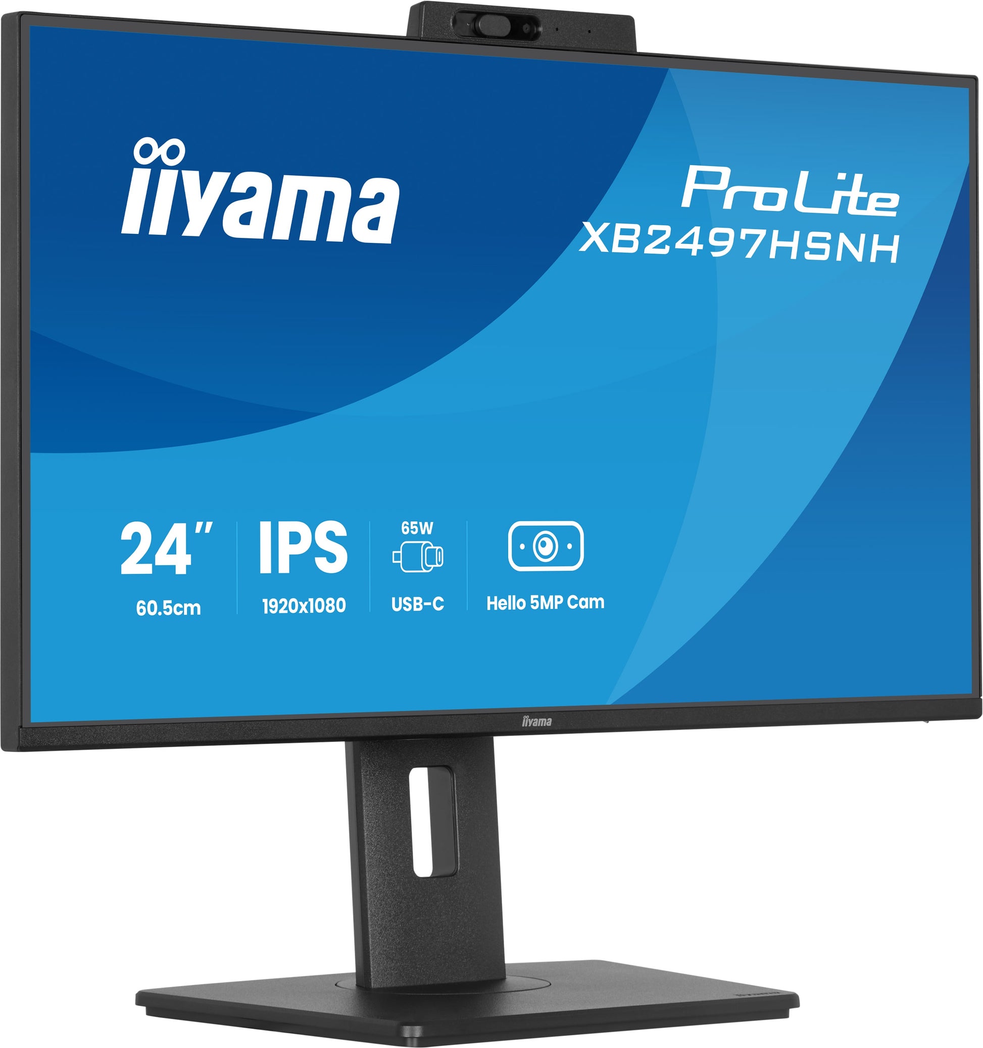 iiyama ProLite XB2497HSNH-B1 – 23,8", 1920 × 1080 (Full HD), IPS, 100 Hz, USB-C 65 W, Webcam, LAN