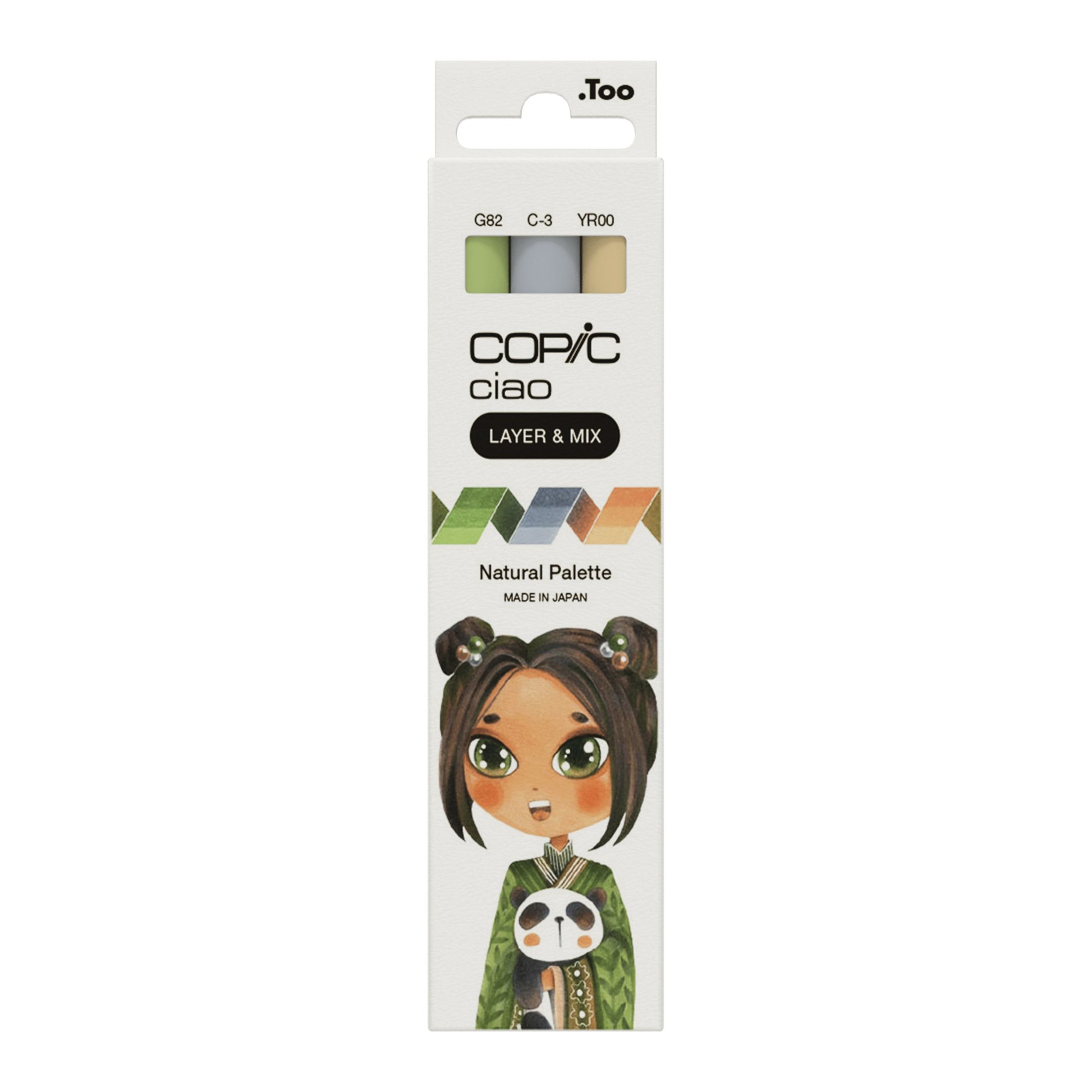Copic Ciao Pinselstift, Doppelspitze, Natürliche Palette – Kombi, Alkoholbasiert, 3 Farben, 3er Set