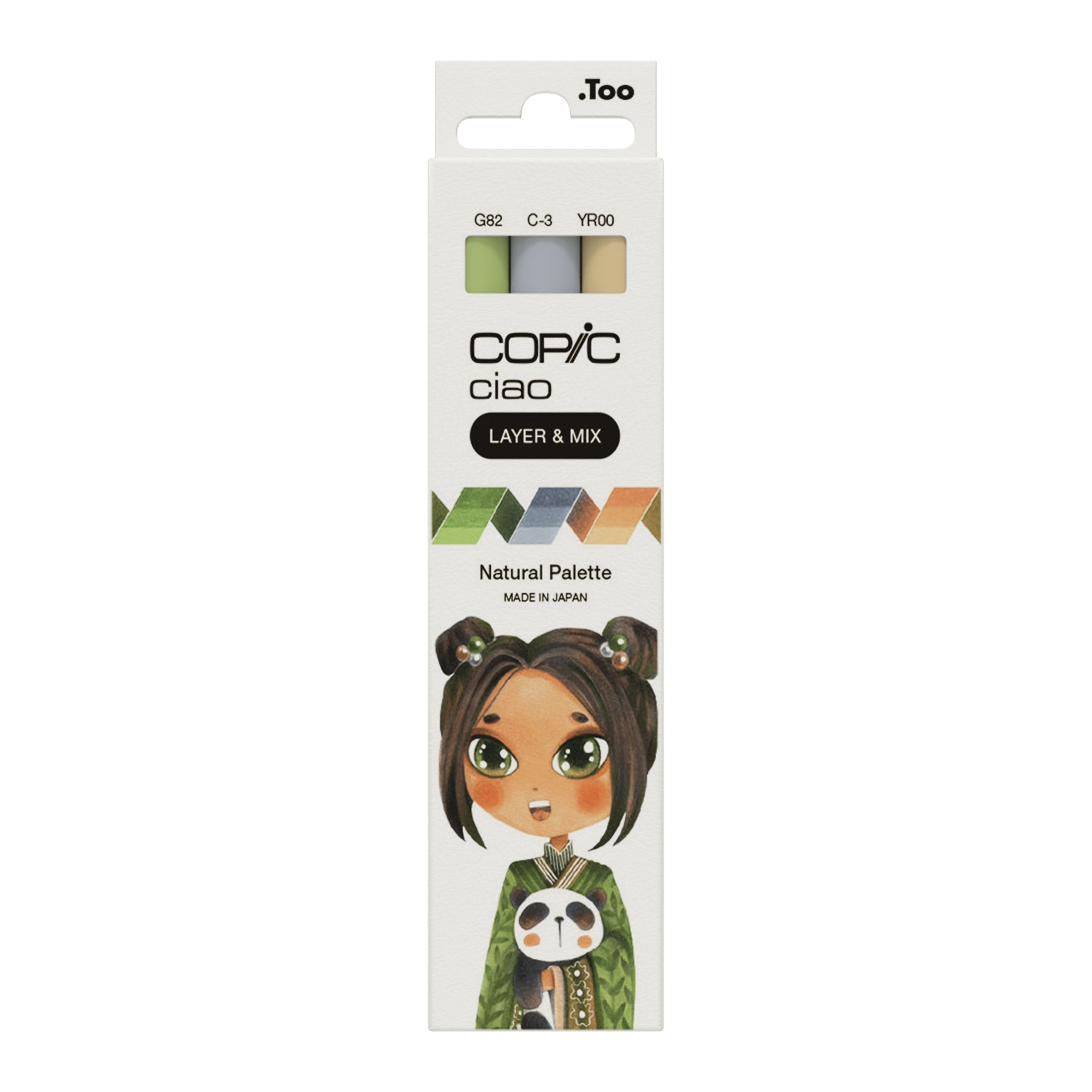 Copic Ciao Pinselstift, Doppelspitze, Natürliche Palette – Kombi, Alkoholbasiert, 3 Farben, 3er Set