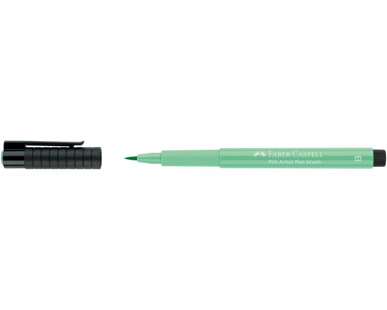 Faber-Castell Pitt Artist Pen – Pinselstift, 2,5 mm, pigmentiert, wasserfest, helles Phthalogrün