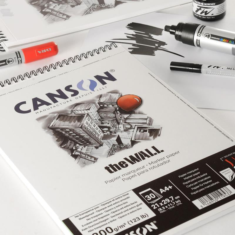 Canson Skizzenblock – A3+ – 200 g/m² – Spiral – 30 Blatt – für Tinte & Marker