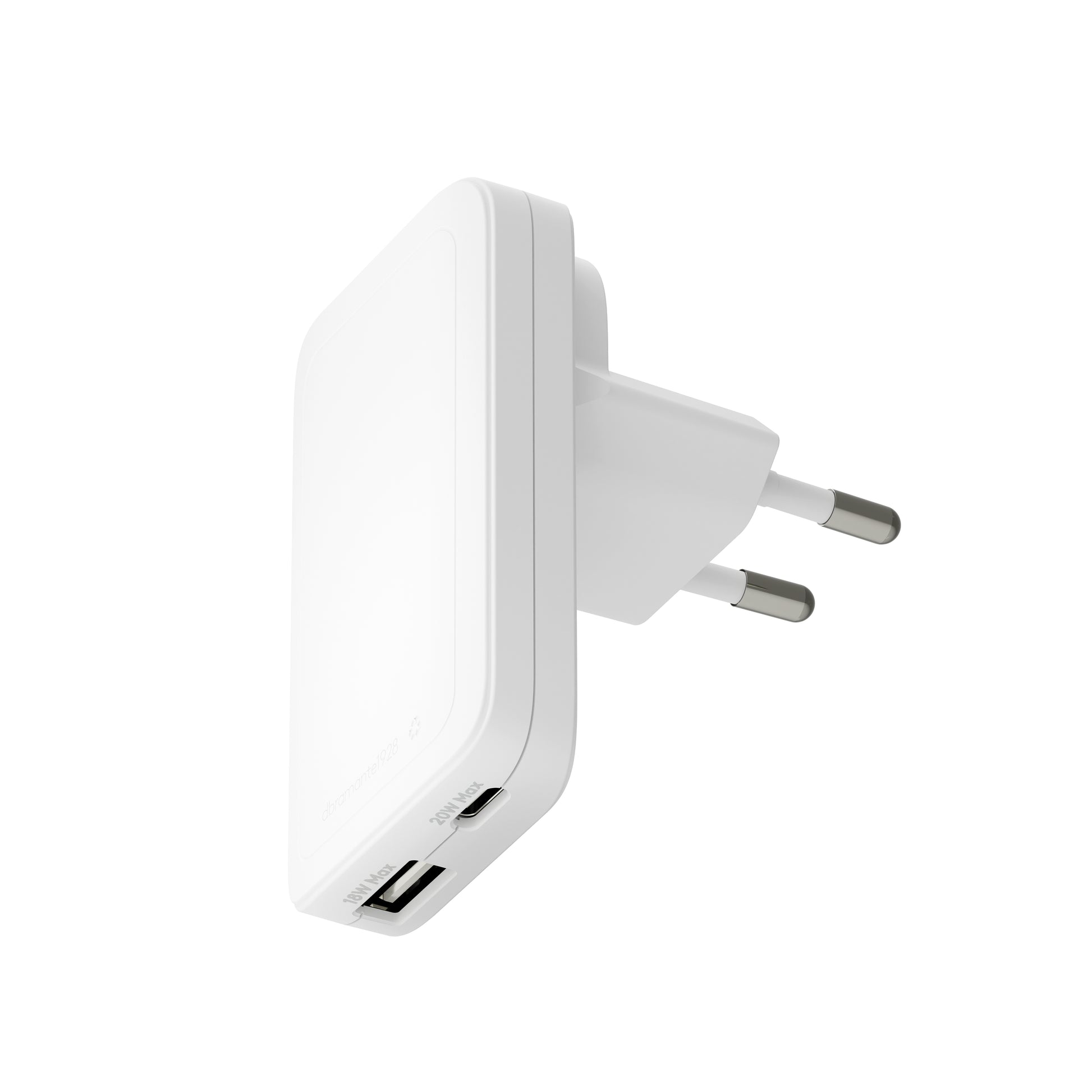 dbramante1928 CHSLEUWH7197 USB-Wandladegerät 20 W – USB-C×1, USB-A×1 – EU/US-Stecker – Weiss