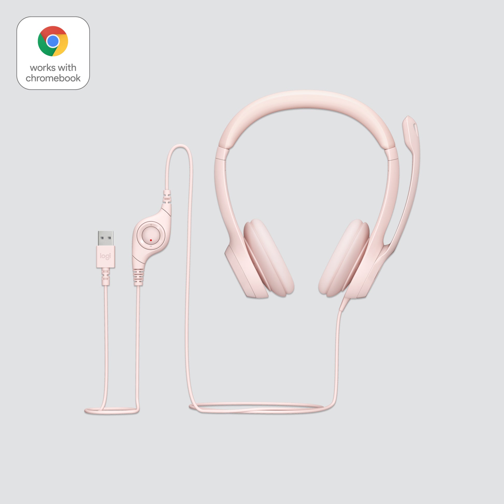 Logitech H390 – Headset – USB‑A – Pink – für PC/Mac