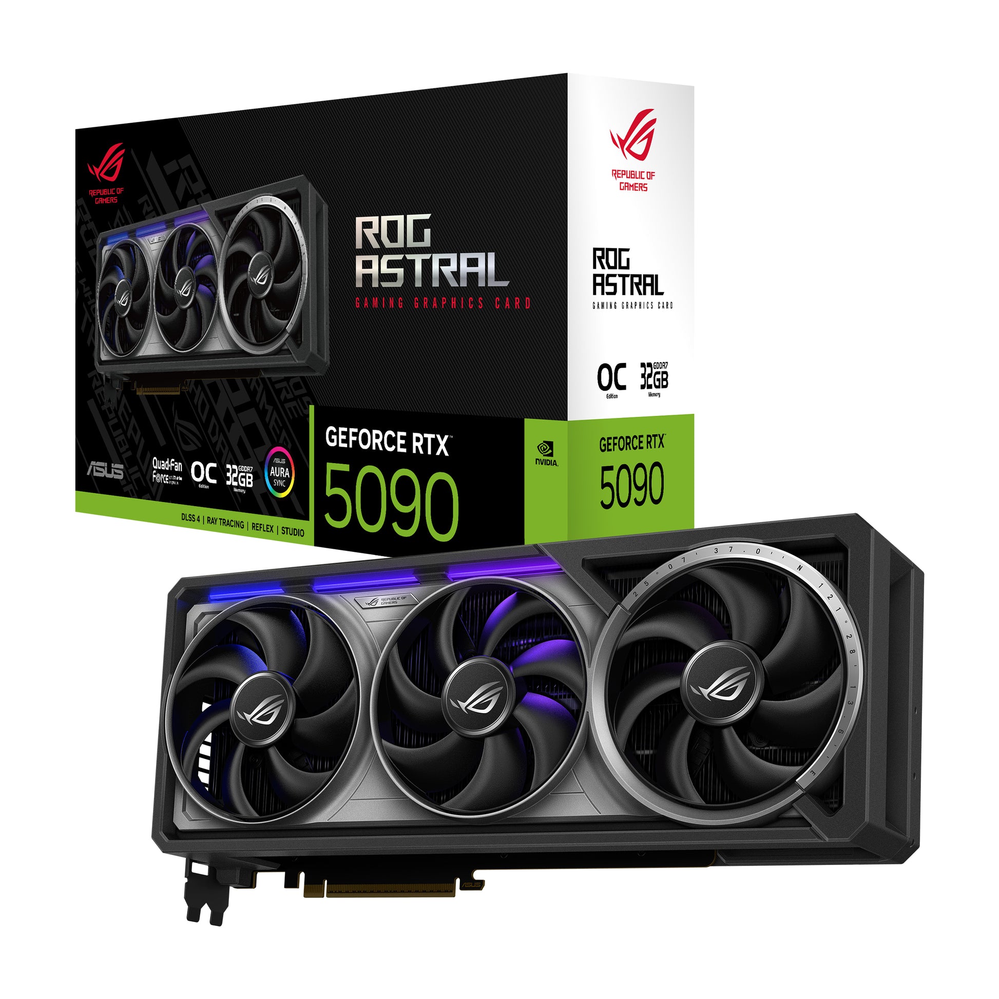 ASUS ROG-ASTRAL-RTX5090-O32G-GAMING – PCIe Grafikkarte – 3×DisplayPort 2.1b, 2×HDMI 2.1b, PCIe 5.0, 1×16-Pin