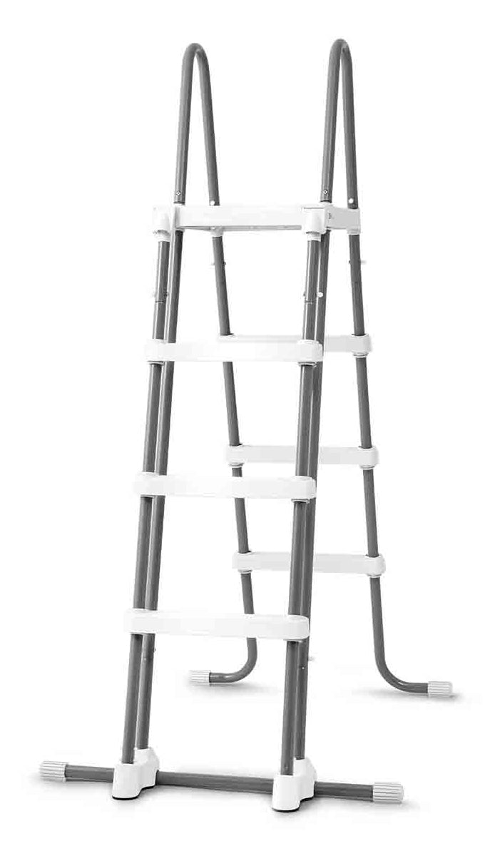 Intex Poolleiter – Höhe 122 cm, Abnehmbare Tritte, Stahl (beschichtet), Grau, für überirdische Pools