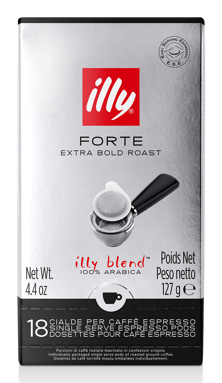 Illy Forte Espresso – Kaffeepads für E.S.E. – Espresso, Intensität 9, 18 Pads
