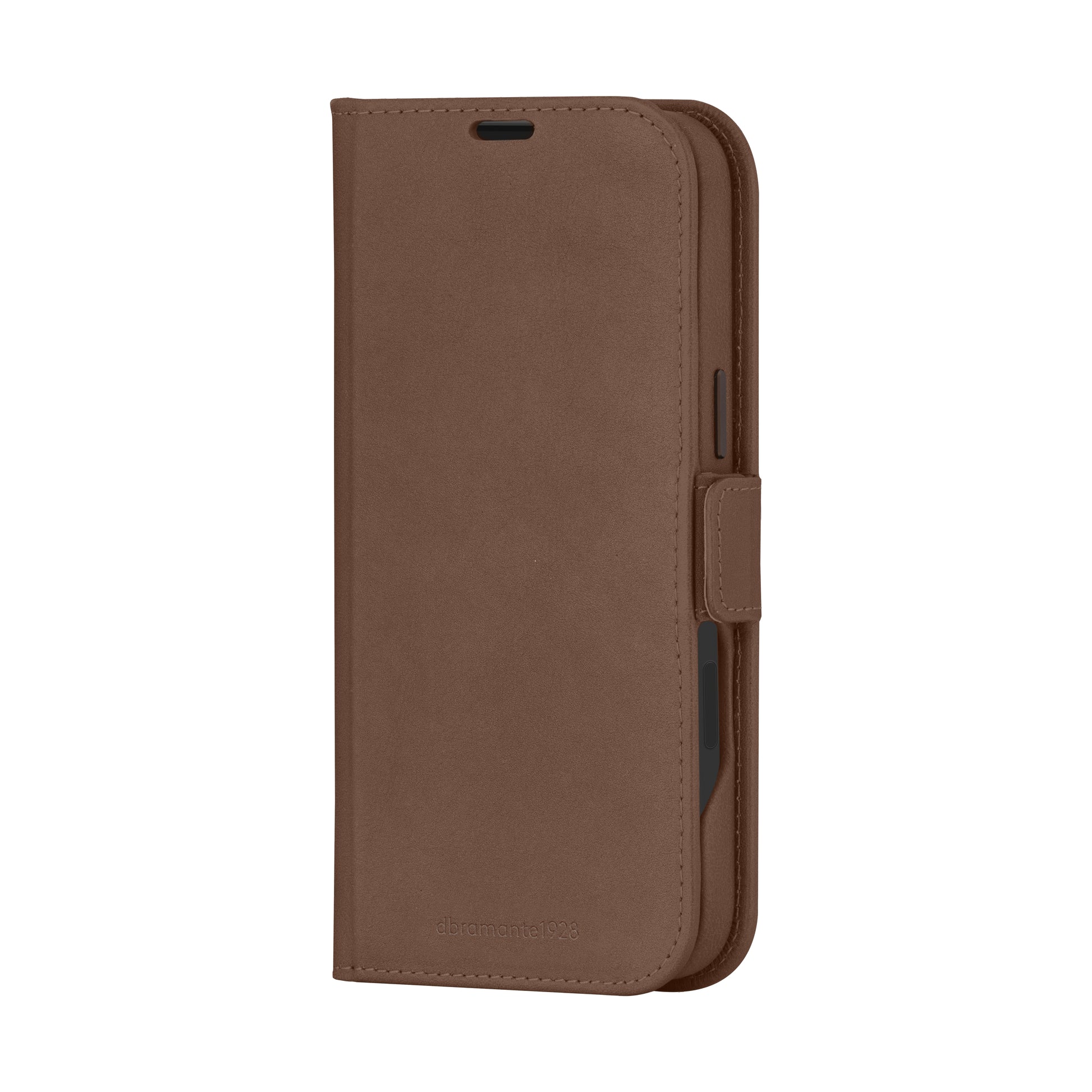 dbramante1928 Lynge Wallethülle – für Apple iPhone 16 Plus – MagSafe, 3 Kartenfächer, Leder, Dark Tan