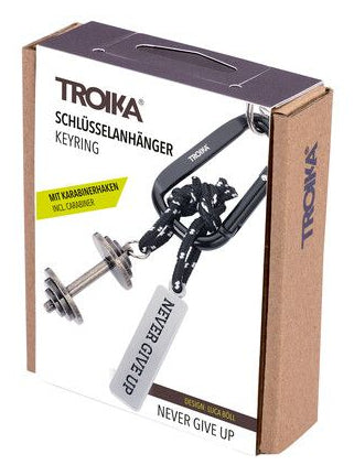 Troika Schlüsselanhänger Hantel – Metall, Schwarz/Silber