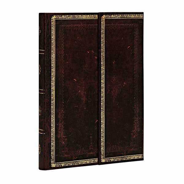 Paperblanks Notizbuch – 95 × 140 mm – 85 g/m² – Hardcover, Fadenheftung, Innentasche – Schwarz, FSC