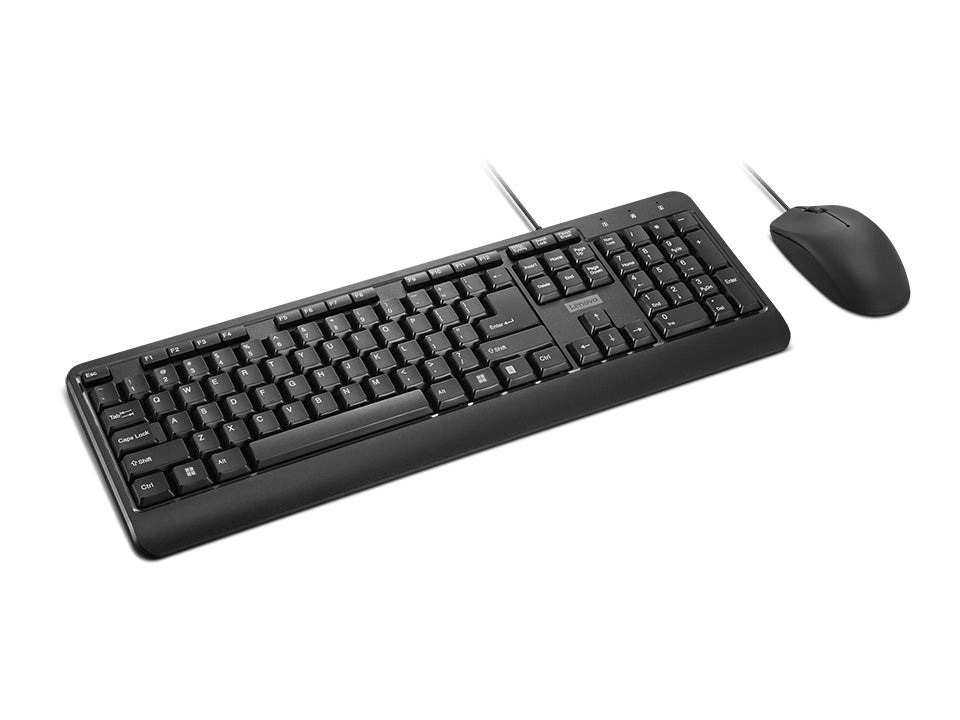 Lenovo 160 – Tastatur-Maus-Set – kabelgebunden, USB – QWERTY (US-INT) – schwarz