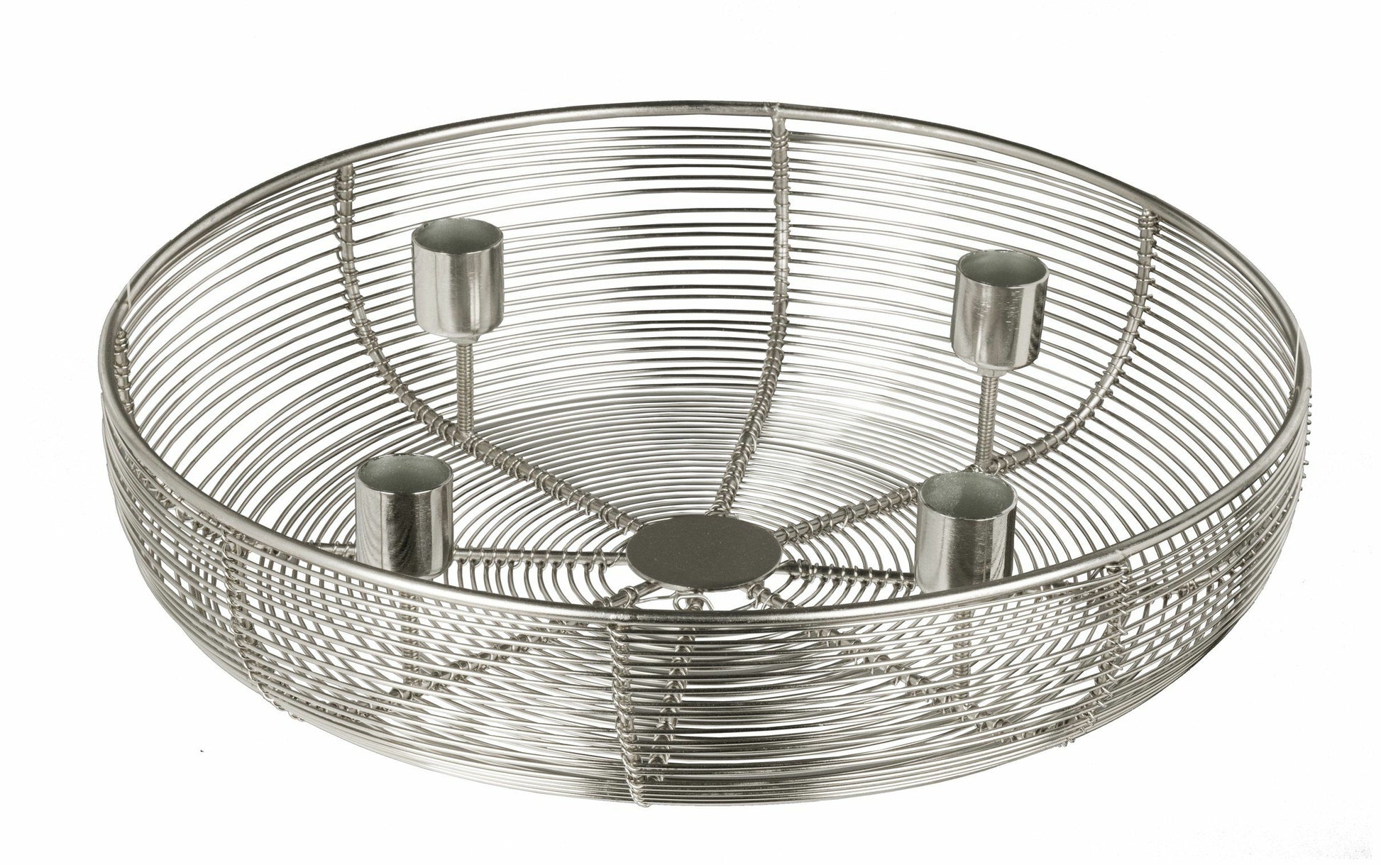 EGLO Hagony Adventskerzenhalter – Metall, Silber – Ø 30,5 × 7 cm – für 4 Kerzen