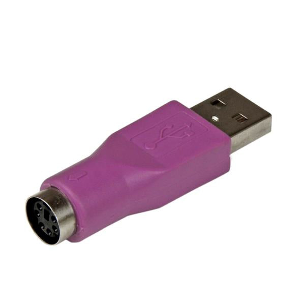 StarTech.com PS/2 zu USB-A Adapter – USB-A (m) zu PS/2 (w), für PS/2 Tastatur, Violett