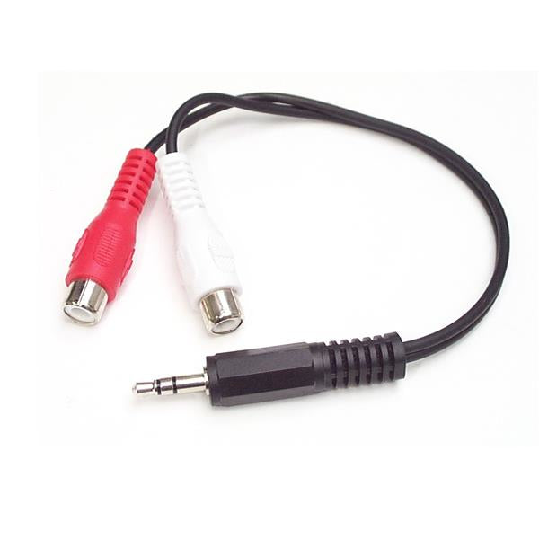 StarTech.com 3,5-mm-auf-2×-Cinch-Adapterkabel – 3,5-mm-Klinke Stecker zu 2× Cinch Buchse – 0,15 m