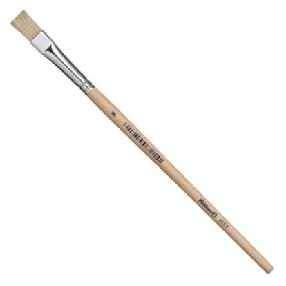 Pelikan Pinsel – Schweineborsten, Holzschaft (Birke), Breite 12 mm, Länge 175 mm, flach, Aluminiumzwinge