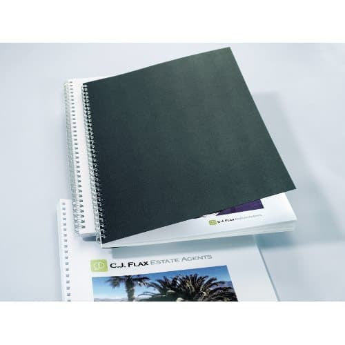 GBC LinenWeave Umschlagdeckel – A4 – 250 g/m², Leinenstruktur, matt, Karton, schwarz – 100 Stk.