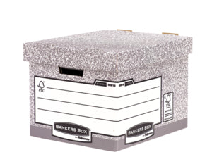 Fellowes R-Kive System Archivschachtel – 335 × 404 × 292 mm, grau, Karton, 10er Pack