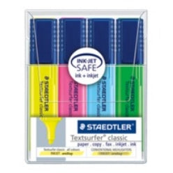 STAEDTLER Textsurfer classic Textmarker – 4er Set, Farben: Blau/Grün/Pink …, Keilspitze 1–5 mm, nachfüllbar