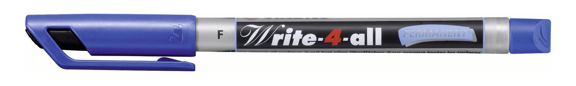 STABILO Write-4-all Permanentmarker – Feine Spitze 0,7 mm – Blau – für Glas, Metall und Kunststoff