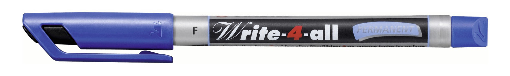 STABILO Write-4-all Permanentmarker – Feine Spitze 0,7 mm – Blau – für Glas, Metall und Kunststoff