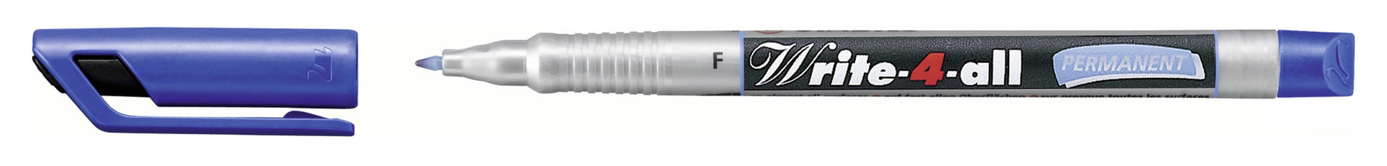 STABILO Write-4-all Permanentmarker – Feine Spitze 0,7 mm – Blau – für Glas, Metall und Kunststoff