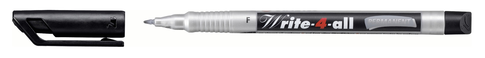 STABILO Write-4-all Permanentmarker – Feine Spitze 0,7 mm – Schwarz – für Keramik, Glas und Kunststoff