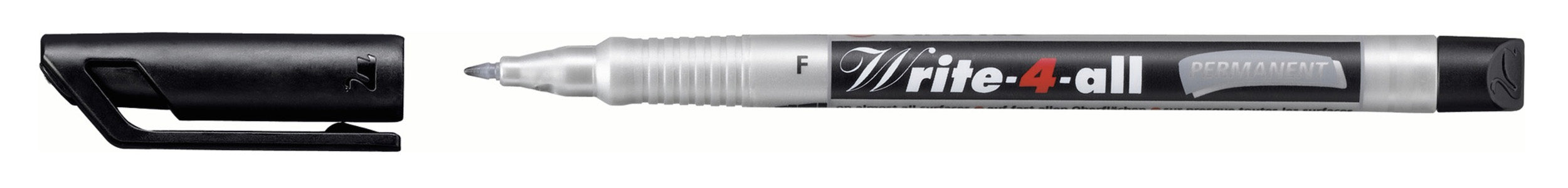 STABILO Write-4-all Permanentmarker – Feine Spitze 0,7 mm – Schwarz – für Keramik, Glas und Kunststoff