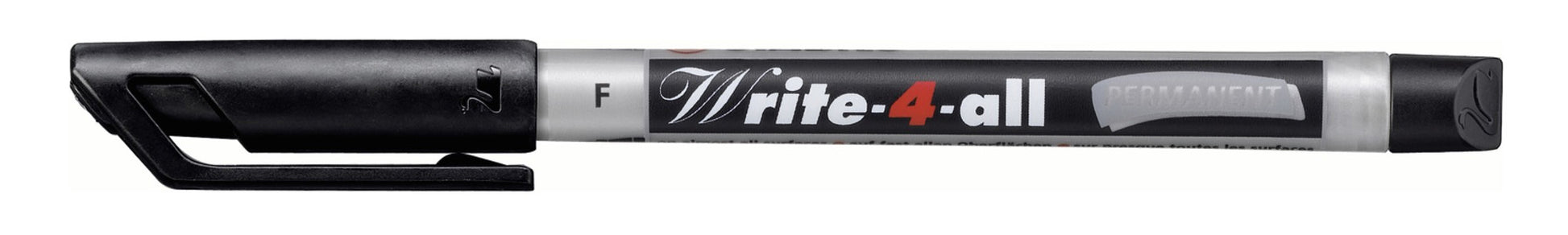 STABILO Write-4-all Permanentmarker – Feine Spitze 0,7 mm – Schwarz – für Keramik, Glas und Kunststoff