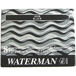 Waterman Tintenpatronen – schwarz, dokumentenecht, geruchsarm, 8 Stk.