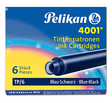 Pelikan Tintenpatronen 4001 – Blau-Schwarz, geruchsarm, 6 Stk.