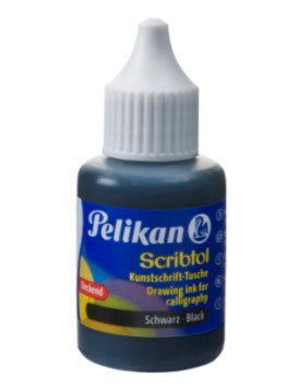 Pelikan Scribtol Tusche – Schwarz – 30 ml – für Feder, Kalligrafie, Papier