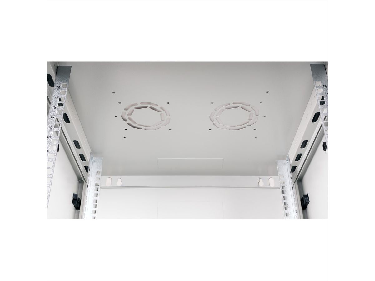 ROLINE Basic Plus – 19" Wandverteiler 9U, IP20, abschliessbar, 600 × 600 × 512 mm, lichtgrau