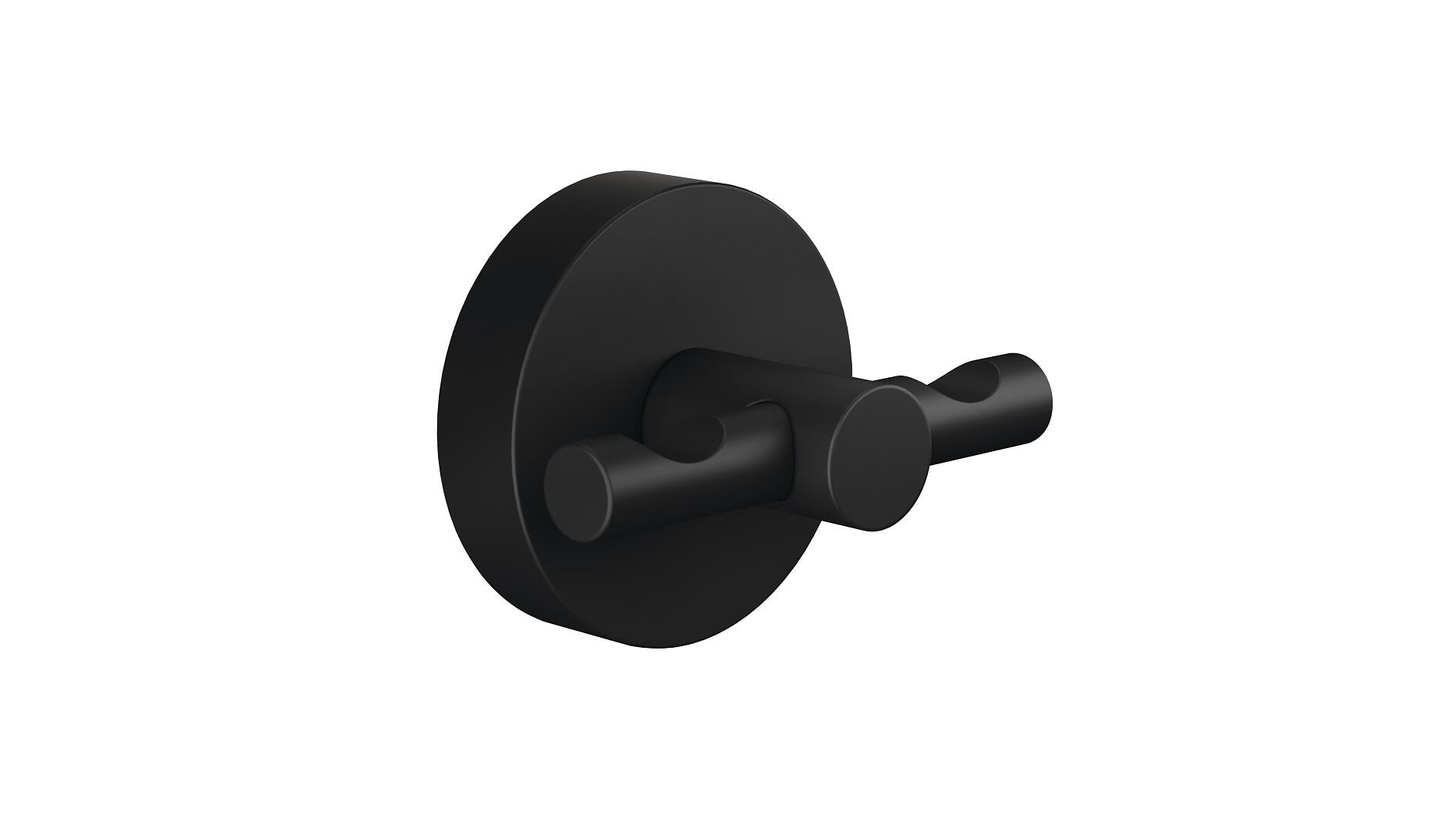 TESA Haken MOON BLACK – 6,5×5×5,3 cm, Metall, Wandmontiert, Schwarz matt
