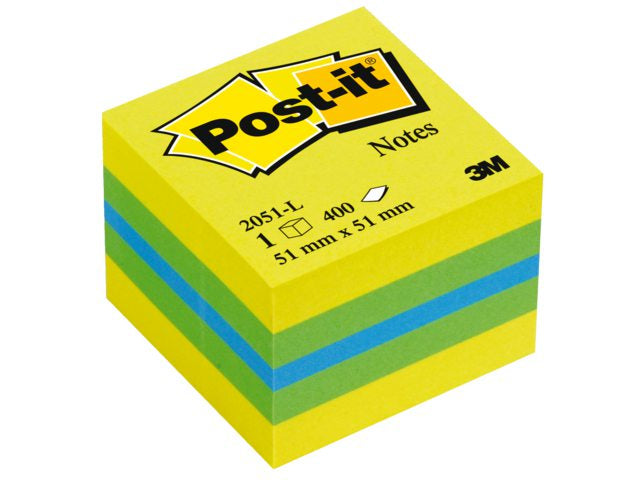 3M Post-it Haftnotizen – 51×51 mm – Mehrfarbig, 400 Blatt, PEFC