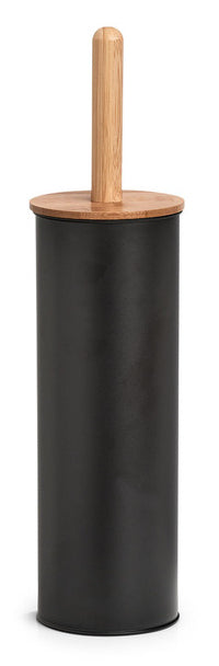 Zeller Present WC-Bürstenset – Metall, Bambus, Schwarz, H 38,4 cm, Ø 10 cm
