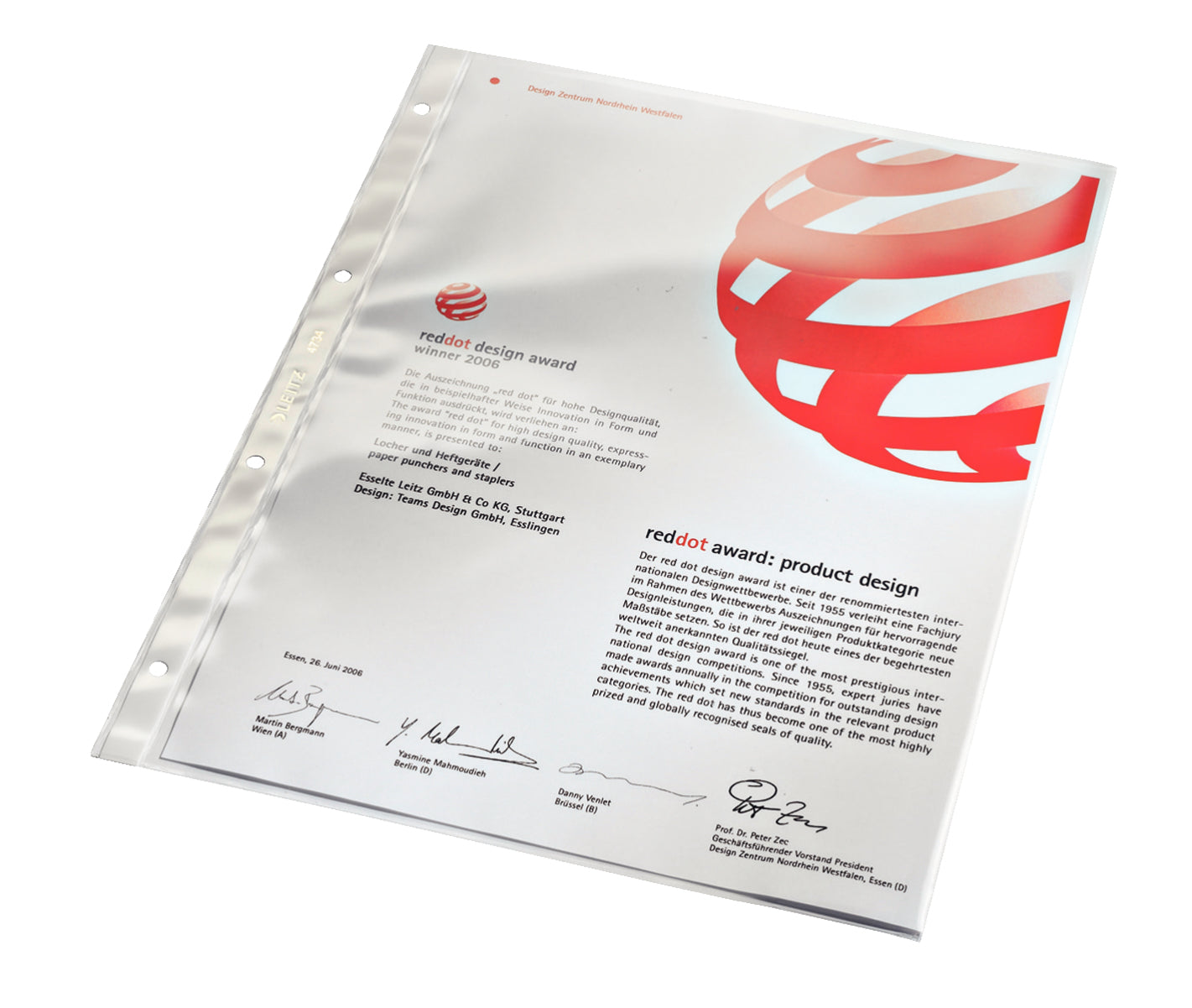 Leitz Sichtmappe A4 – transparent, Kunststoff, glänzend, 80 µm, 100er-Pack